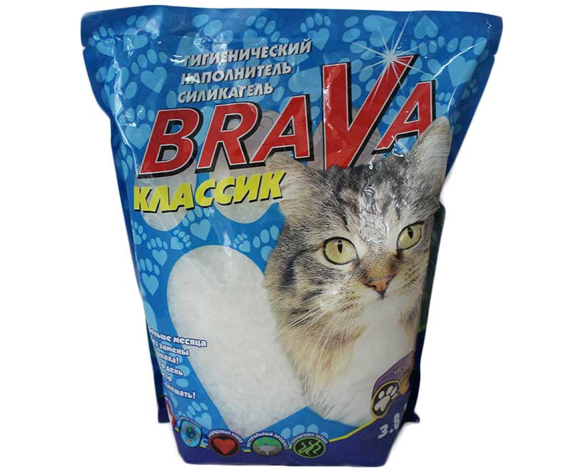 Наполнитель Для Кошачьего Туалета BRAVA (Брава) Классик Силикагель 3,8л (1*8)