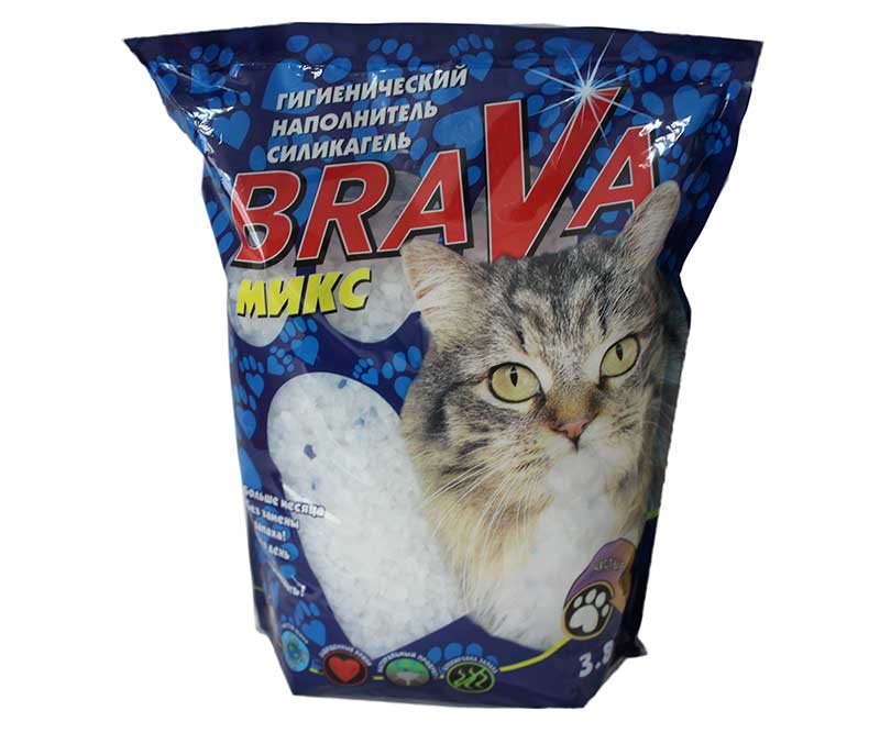 Наполнитель Для Кошачьего Туалета BRAVA (Брава) Микс Силикагель 3,8л (1*8)