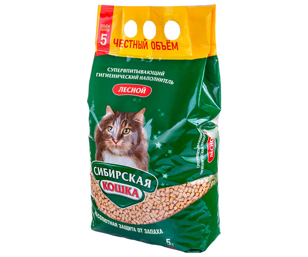 Наполнитель Для Кошачьего Туалета Сибирская Кошка Лесной 5л (1*4)