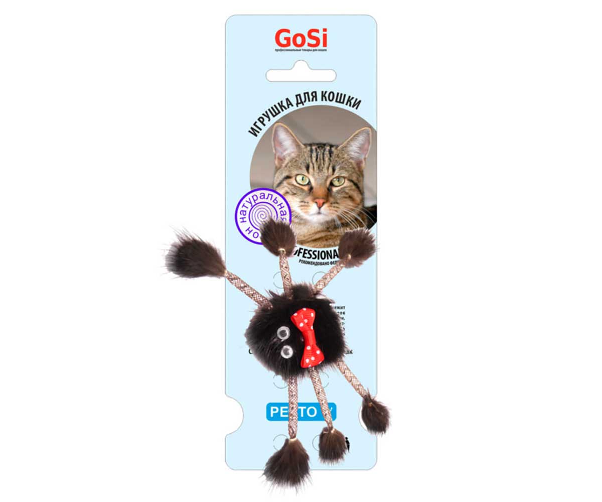 Дразнилка Для Кошек Норковый Паук Микки 50см Gosi PETTO 07232