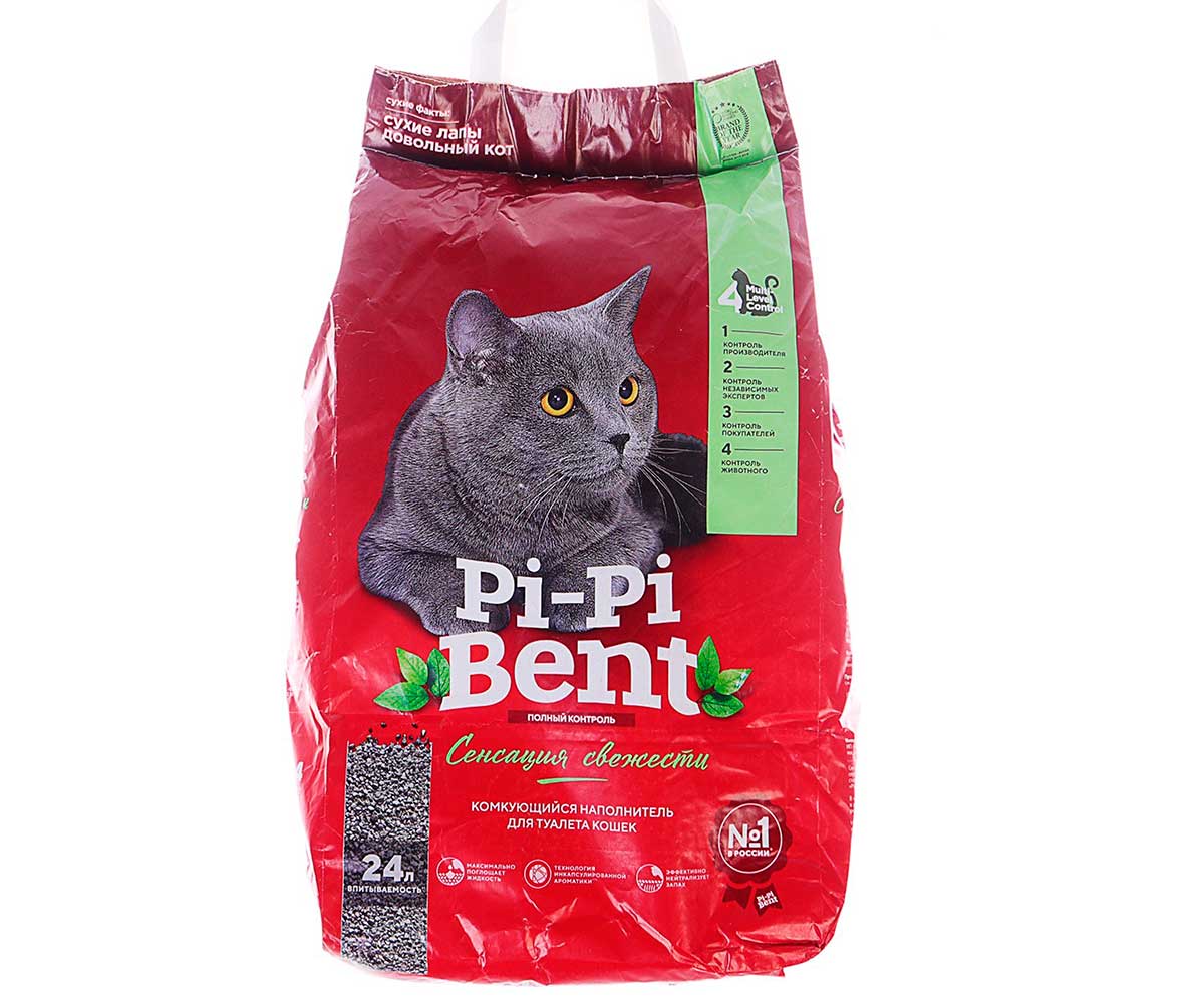 Наполнитель Pi-Pi-Bent (Пи-Пи Бент) 10кг Бумажный Крафт-Пакет Сенсация Свежести