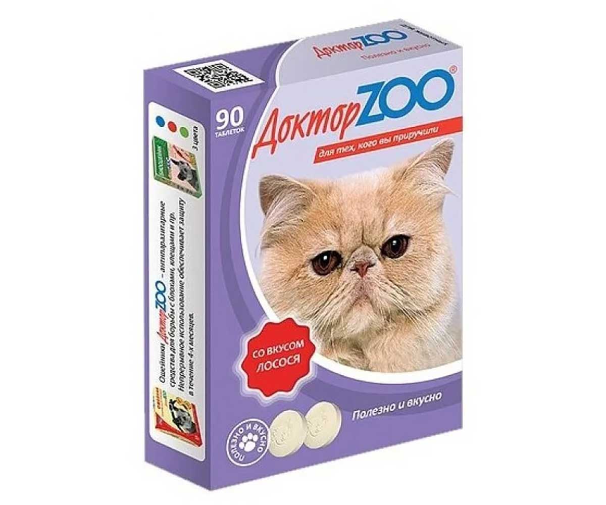 Доктор Zoo (Доктор Зоо) Мультивитаминное Лакомство Для Кошек  Лосось 90таб