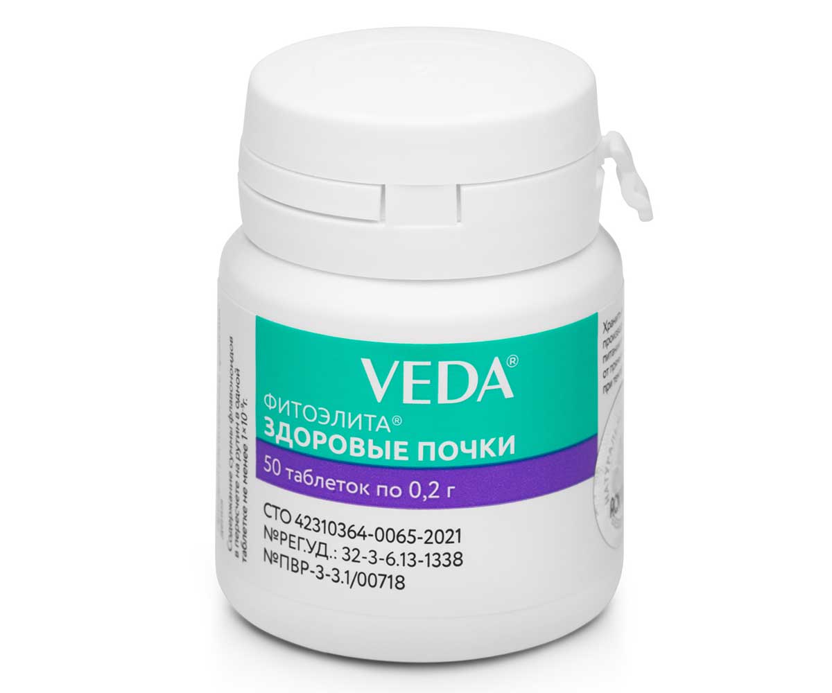Фитоэлита Здоровые Почки Витамины Для Кошек и Собак 50таб по 0,2г VEDA (Веда)