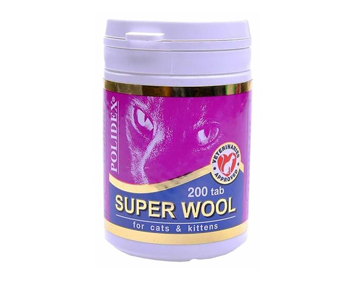 Polidex (Полидэкс) Супер Вул Super wool Витаминный Комплекс Для Кошек Для Кожи и Шерсти 200т (1т-1кг)