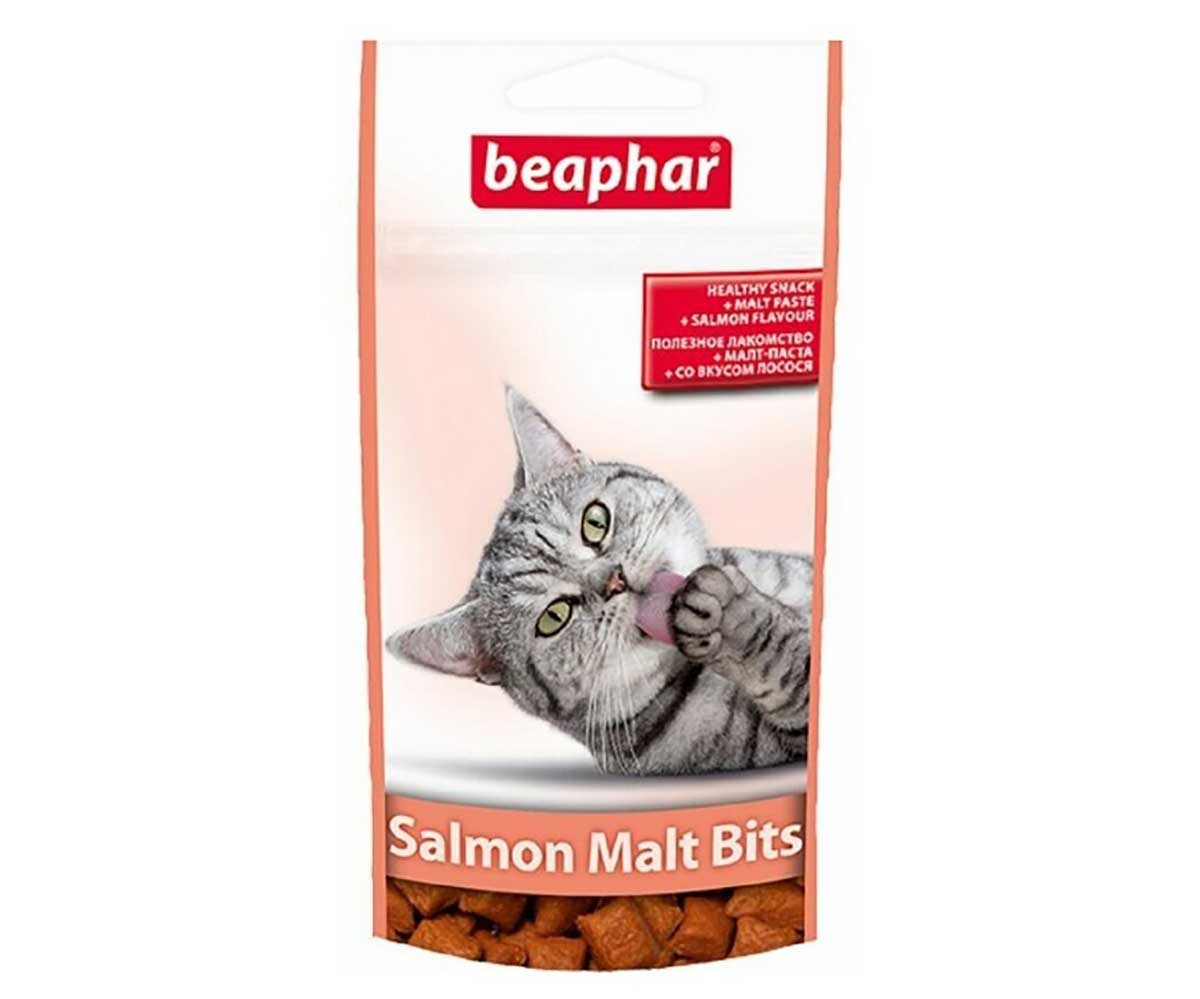 Beaphar (Беафар) Salmon Malt Bits Подушечки Для Кошек Для Выведения Шерсти Из Желудка Лосось 35г 12621