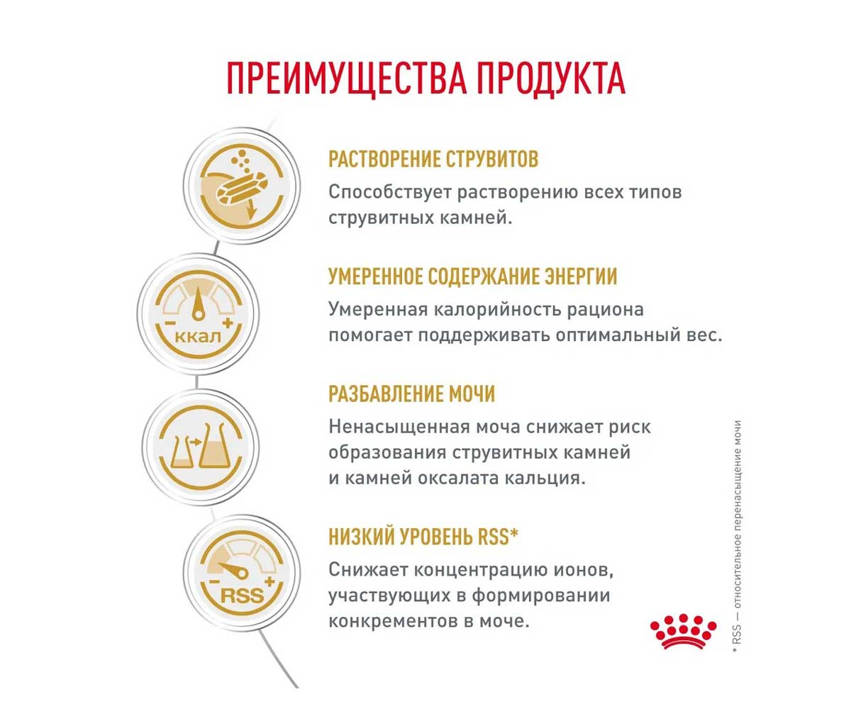 Лечебный Сухой Корм Royal Canin (Роял Канин) Для Кошек При Мочекаменной Болезни (МКБ) с Умеренным Содержанием Энергии Urinary S/O Felin MODERATE CALORIE 1,5кг