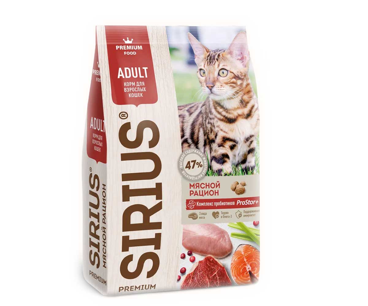Сухой Корм Sirius (Сириус) Для Кошек Мясной Рацион 400г