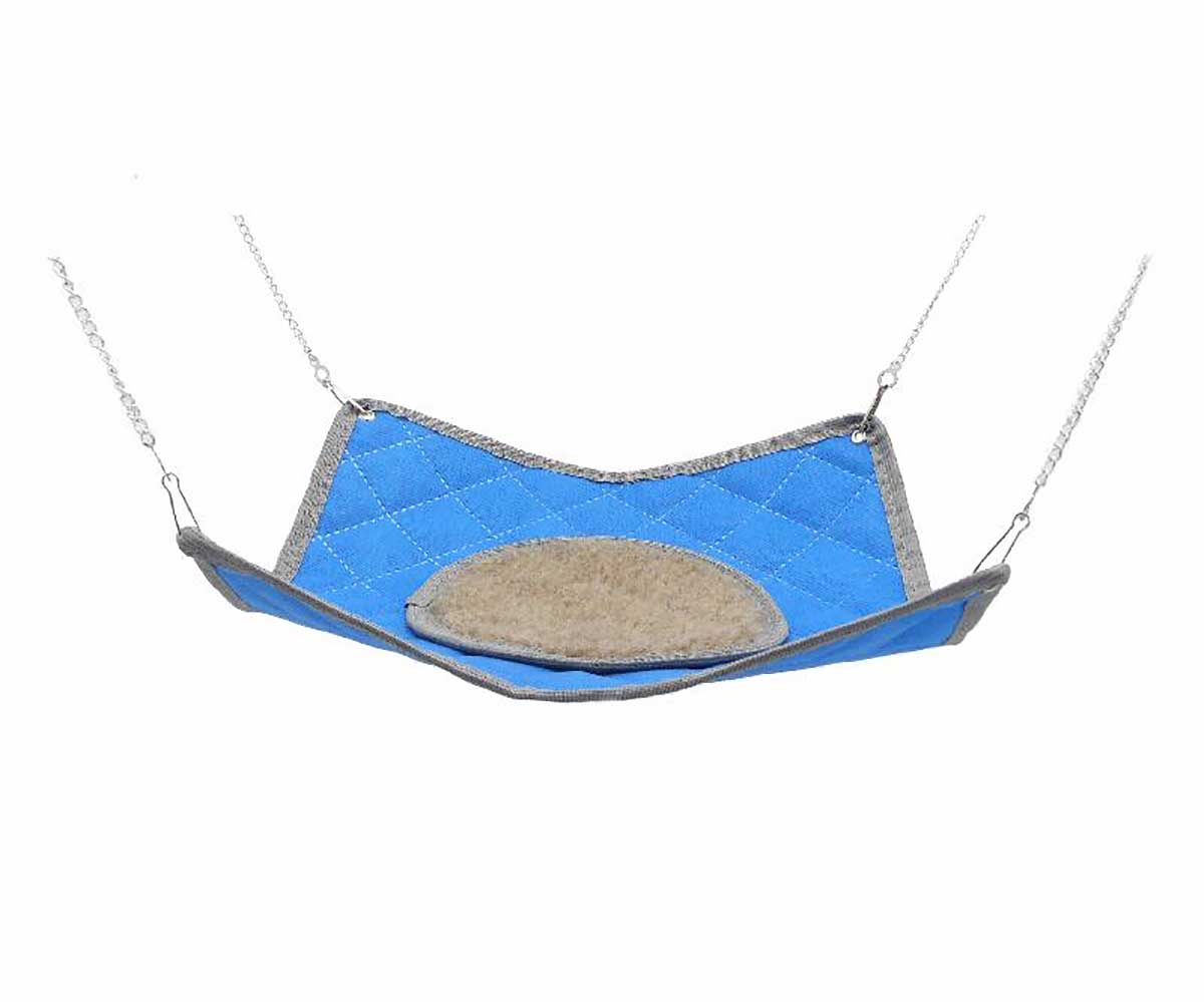 Гамак Для Грызунов Стандарт с Мехом 30*30см Голубой Shu-Shu PETTO 01023