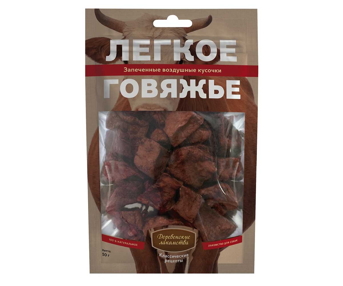 Лакомство Для Собак Деревенские Лакомства Легкое Говяжье 50г