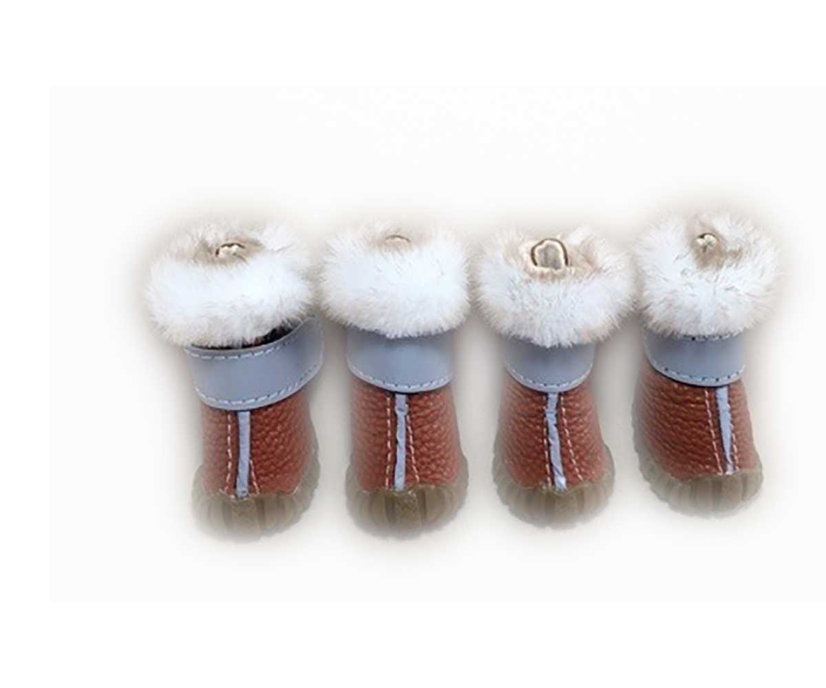 Угги Для Собак Миниатюрных Пород Pet Fashion (Пет Фешн) Опушка Lux 1 Мех Коричневый