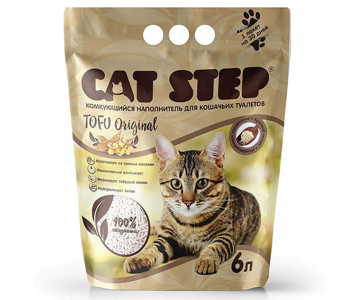 Наполнитель Для Кошачьего Туалета Cat Step (Кэт Степ) Tofu Original Комкующийся Растительный 6л