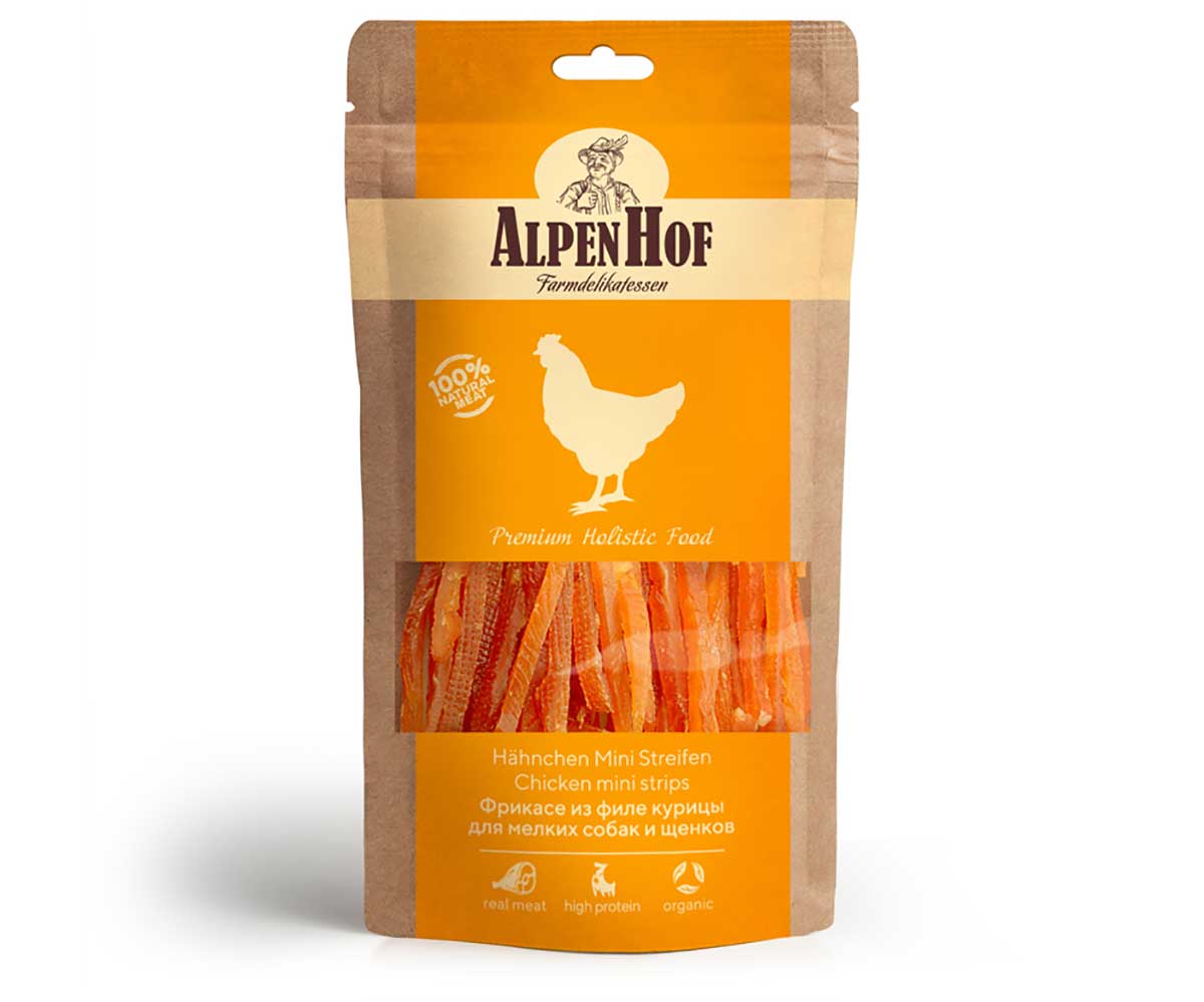 Лакомство Для Собак Мелких Пород и Щенков AlpenHof (АльпенХоф) Фрикасе Из Филе Курицы 50г A501