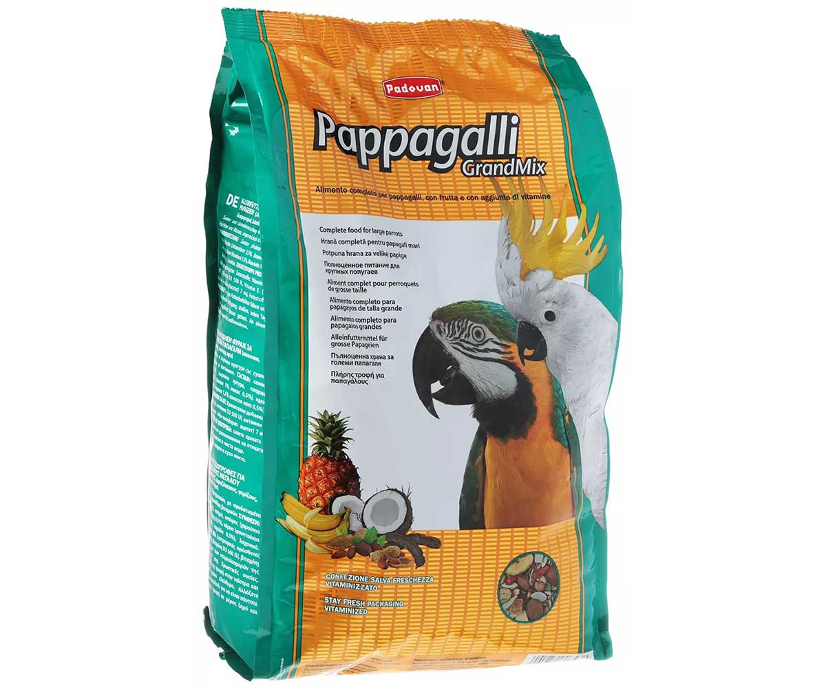 Корм Для Крупных Попугаев Padovan (Падован) Pappagalli Grandmix 2кг