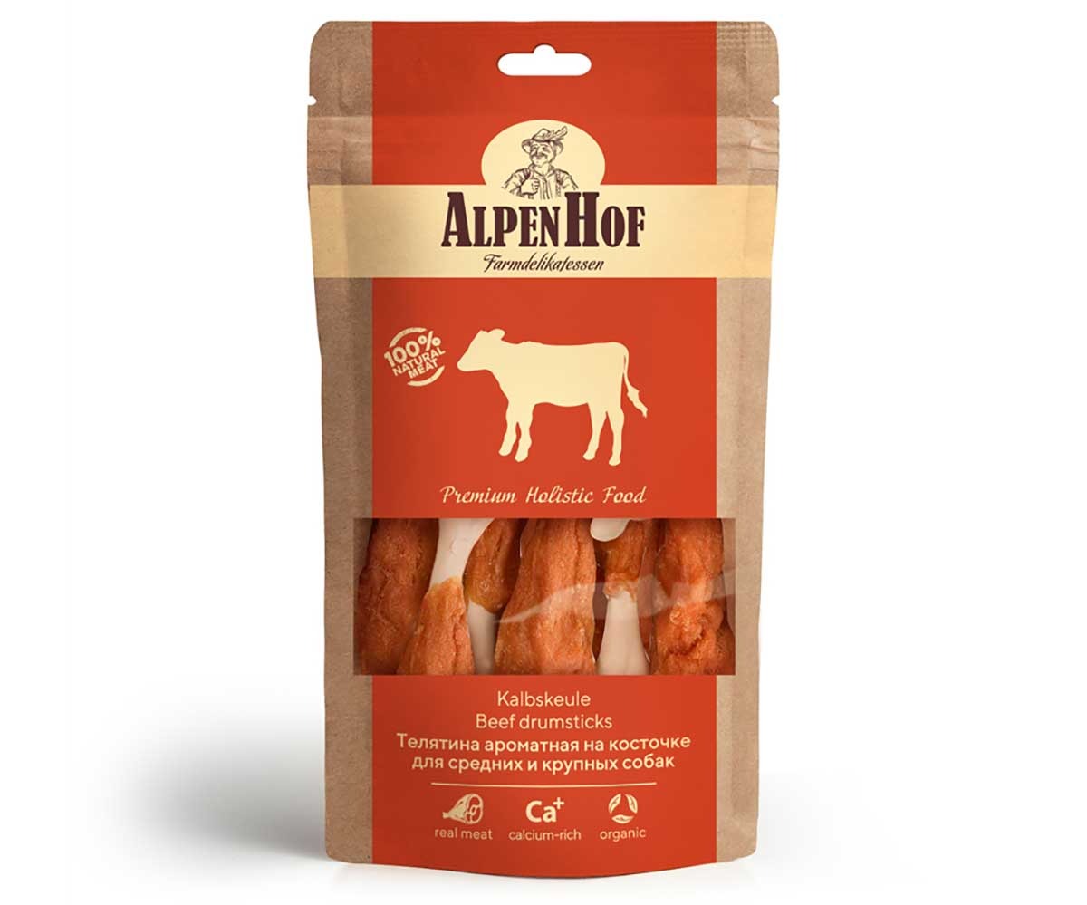 Лакомство Для Собак Средних и Крупных Пород AlpenHof (АльпенХоф) Телятина Ароматная На Косточке 80г A539