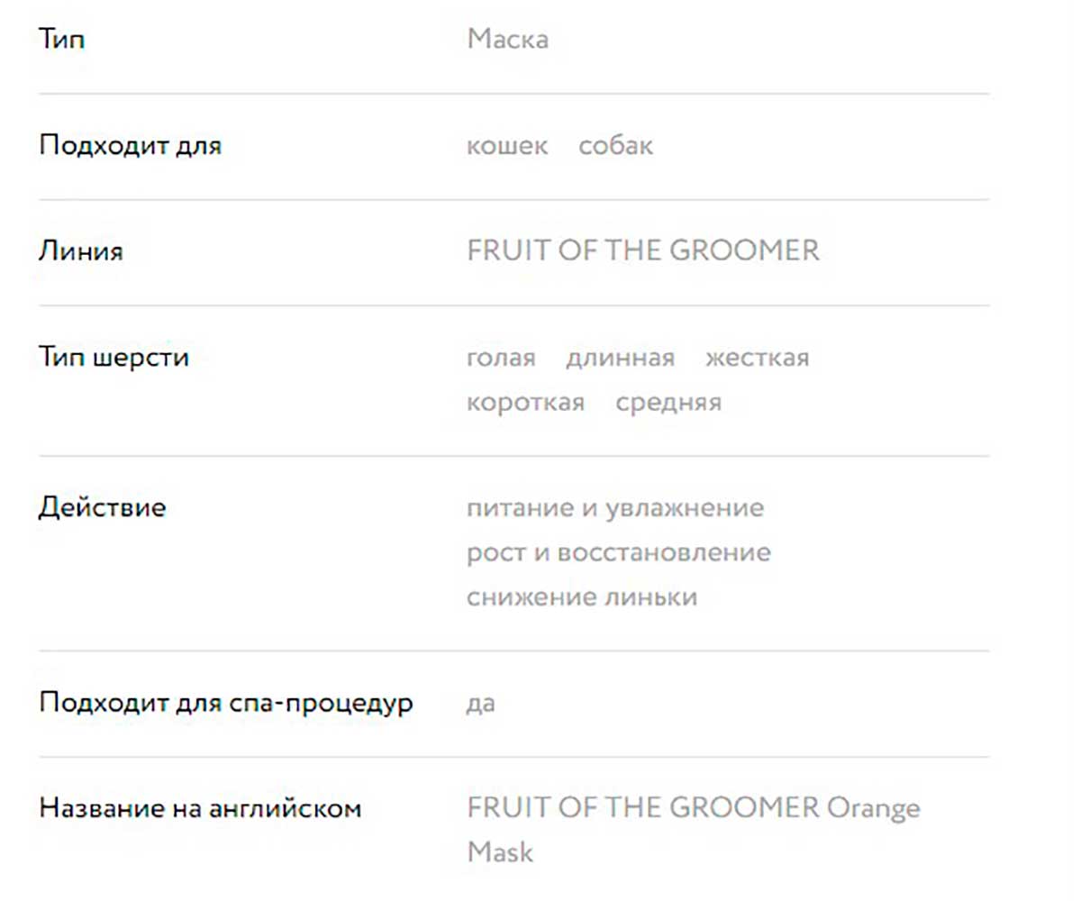 Iv San Bernard (Ив Сан Бернард) Fruit Of The Grommer Orange Маска Для Выпадающей Шерсти с Силиконом 250мл
