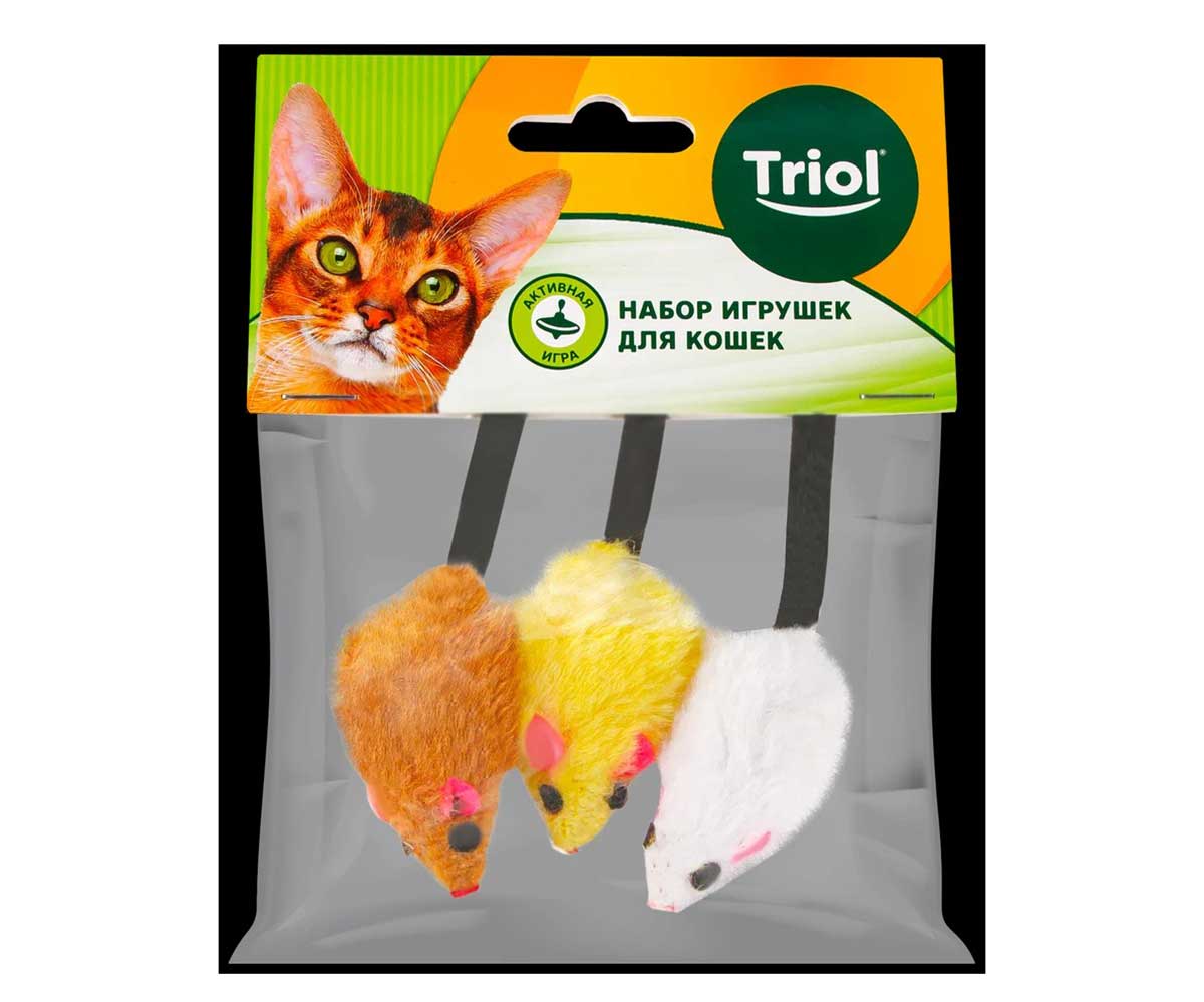 Игрушка Для Кошек Triol (Триол) 3-Мыши 5,2см 22181060 Xw7012