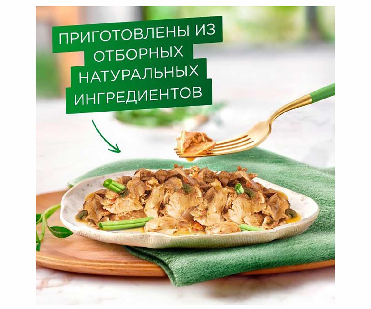 Влажный Корм Гурмэ Для Кошек Натуральные Рецепты Курица и Морковь 75г (1*12)