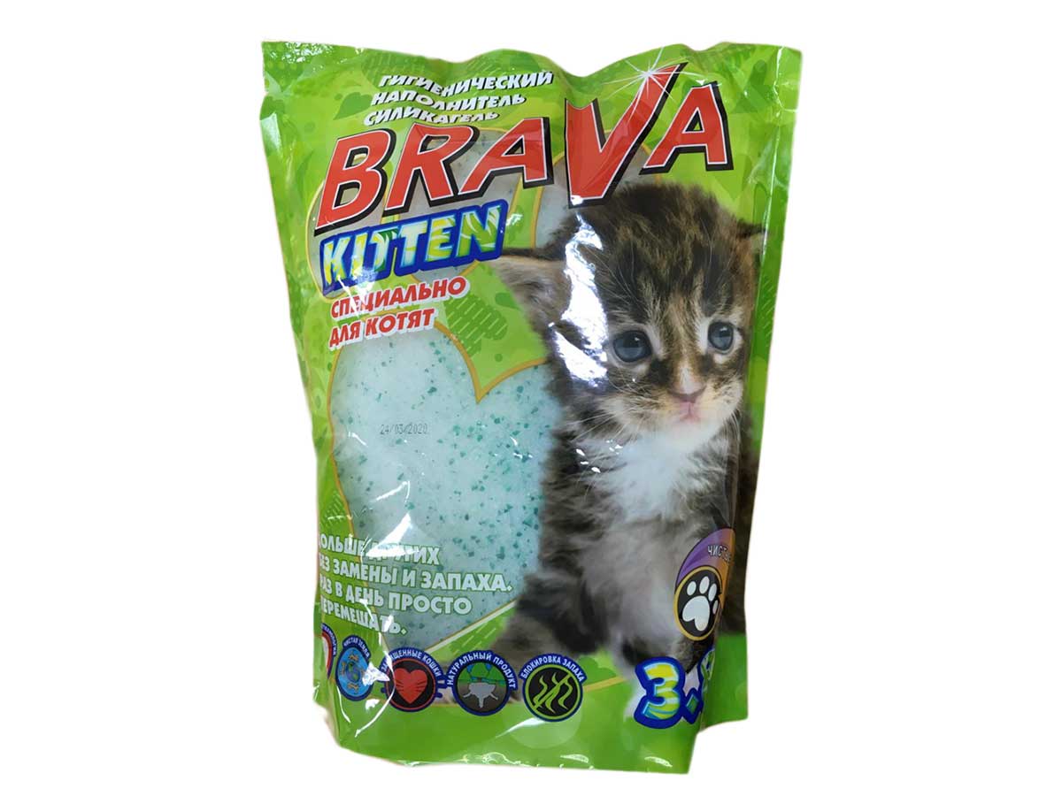 Наполнитель Для Кошачьего Туалета BraVa (Брава) Kitten Силикагель 3,8л (1*8)