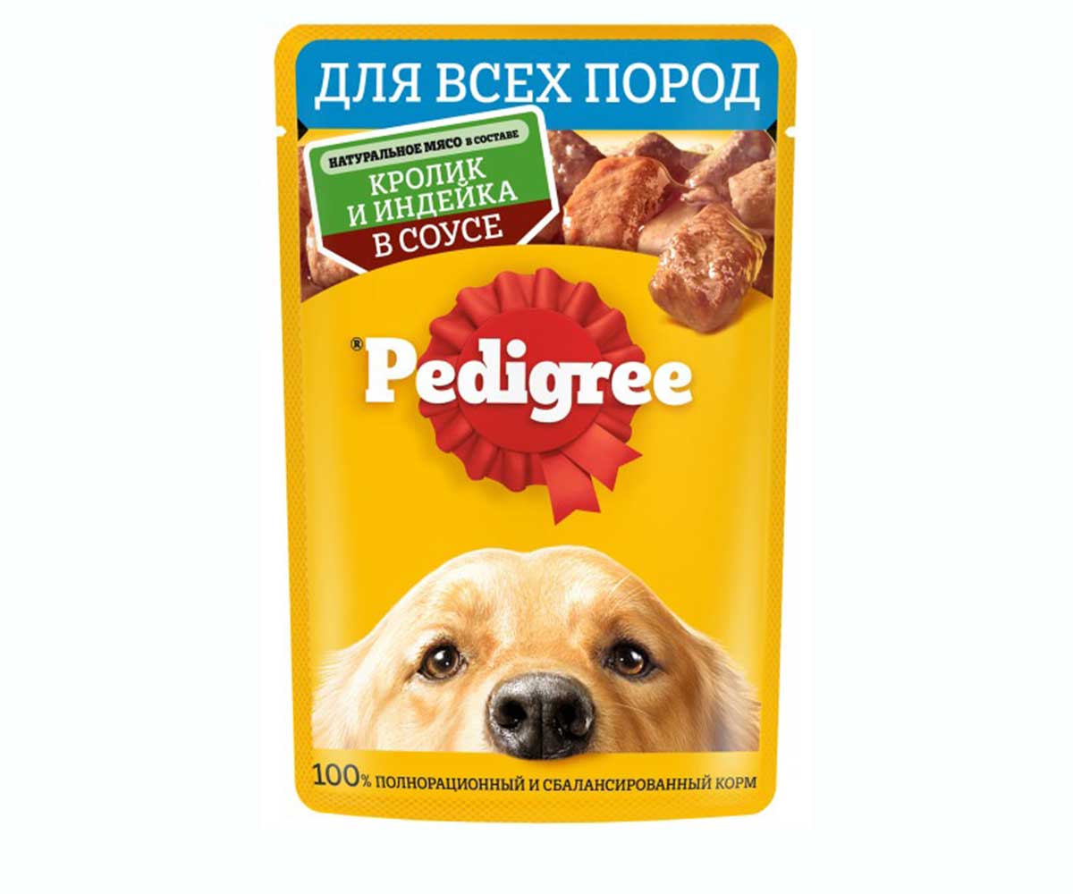 Влажный Корм Pedigree (Педигри) Для Собак Кролик и Индейка в Соусе 85г (1*28)
