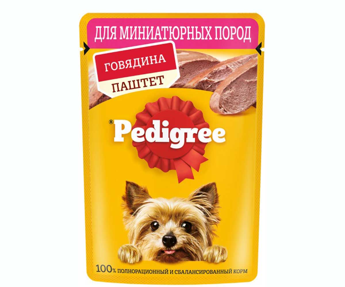 Влажный Корм Pedigree (Педигри) Для Собак Мелких Пород Паштет Говядина 80г (1*24)