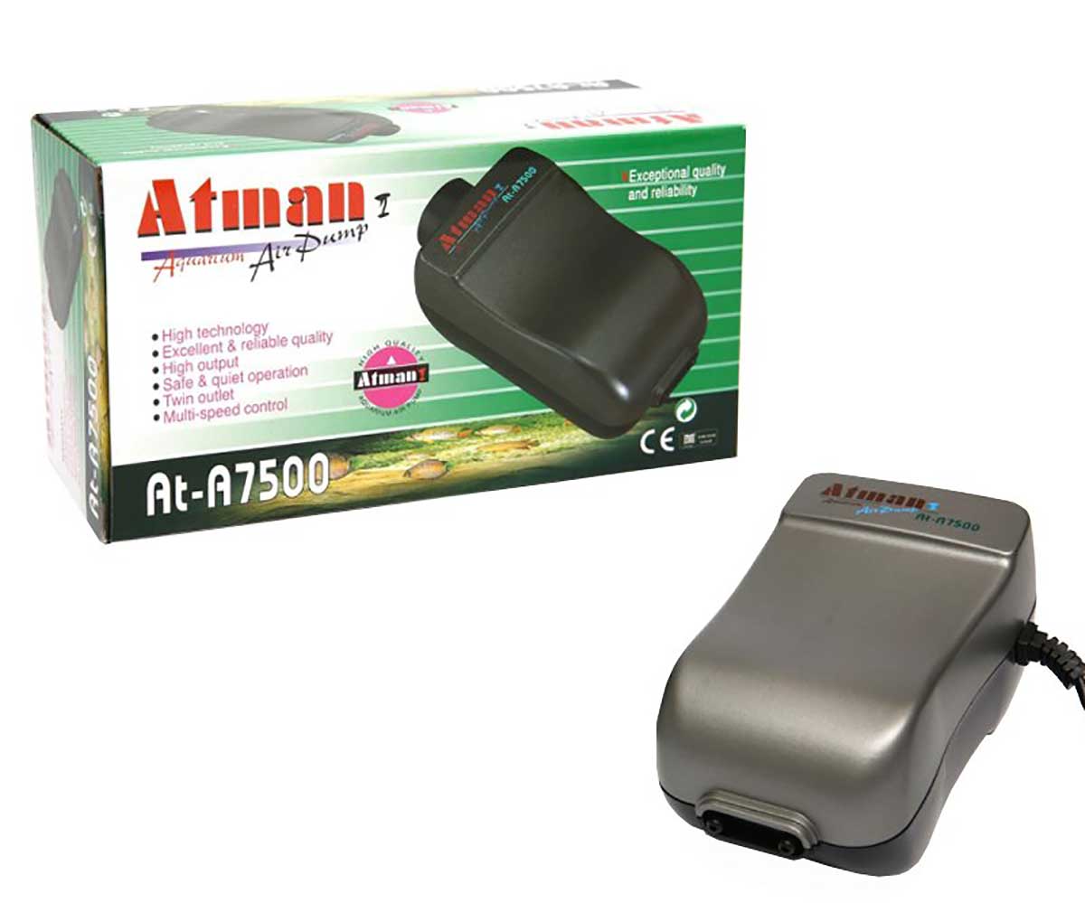 Компрессор Для Аквариума Двухканальный Atman (Атман) 180*2л/ч Регулируемый At-A7500 Атм-At-A7500