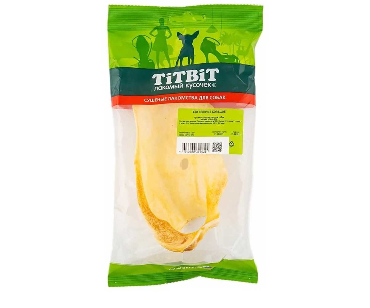 Лакомство Для Собак TiTBit (Титбит) Ухо Телячье Большое 27г 319625