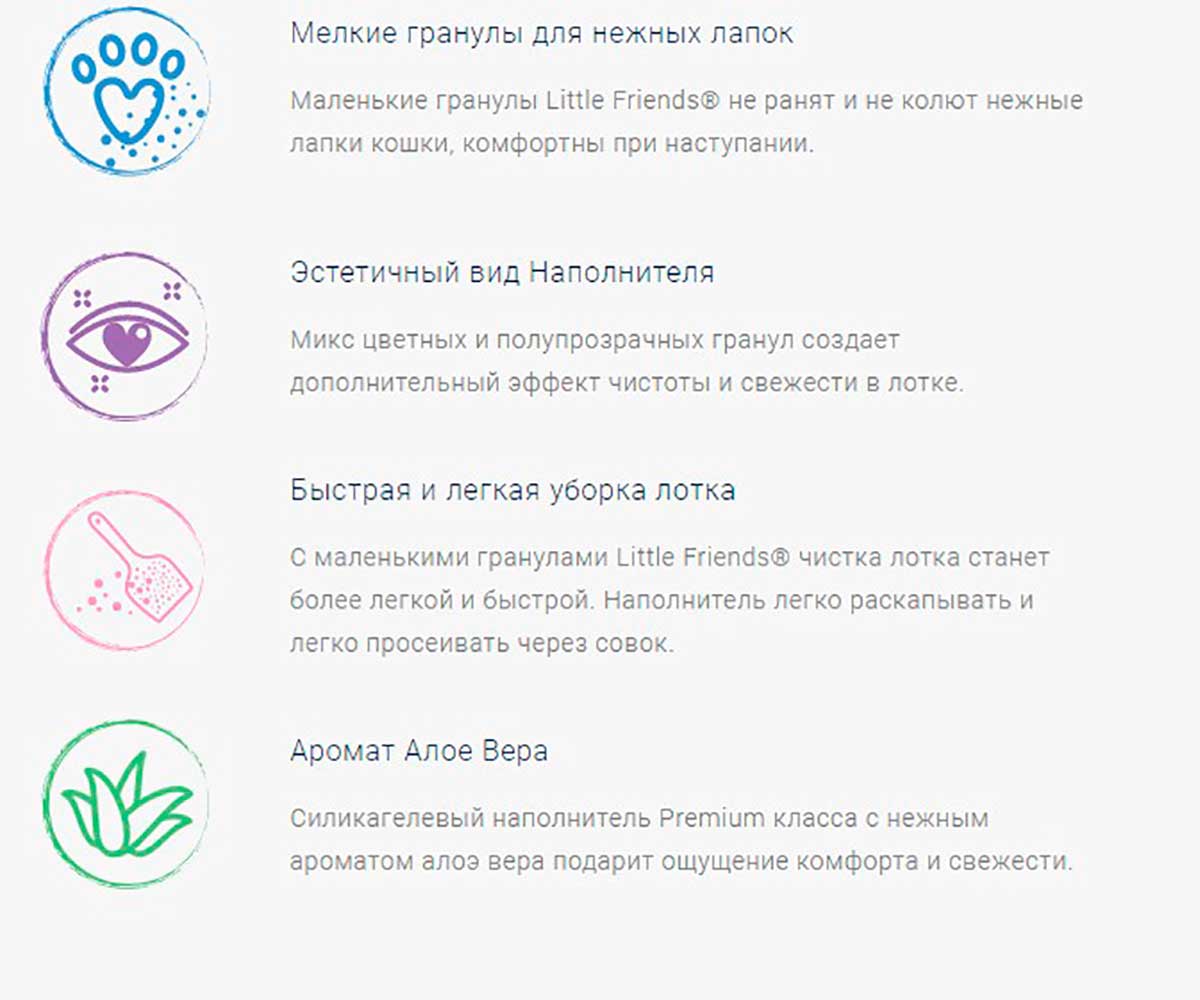 Наполнитель Силикагель Little Friends (Литтл Френдс) Aloe Vera 5л П/М Пакет(1*6)