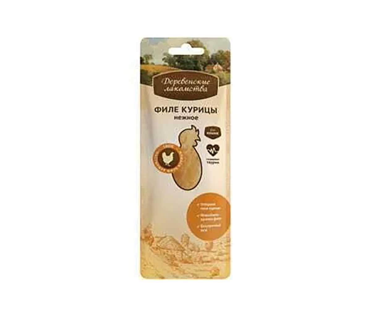Филе Курицы Нежное Деревенские Лакомства Для Кошек 10г 76050380
