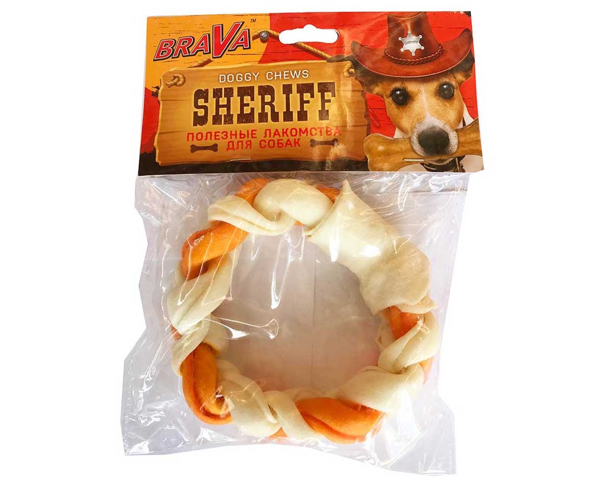 Лакомство Для Собак Brava (Брава) Шериф Sheriff Кольцо Косичка 3/7,5см 1шт (1*48)