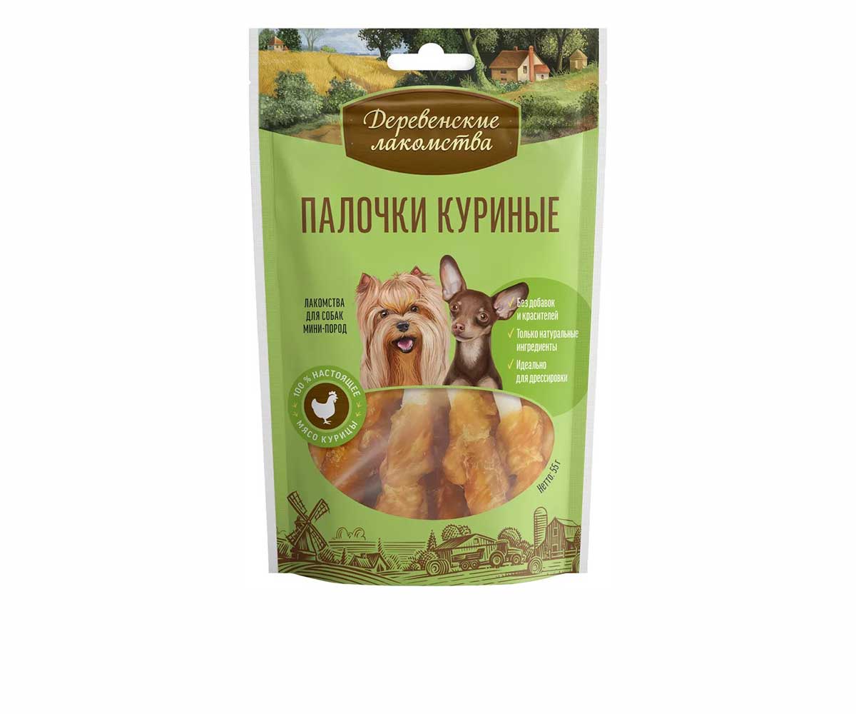 Лакомства для Собак Деревенские Лакомства Палочки Куриные 55г 79711496