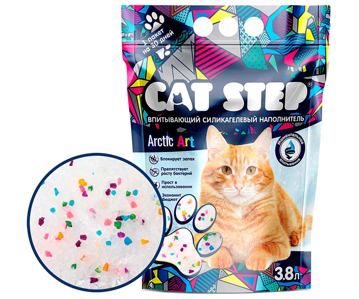 Наполнитель Cat Step (Кэт Степ) 3,8л Arctic Art Силикагель 20363014