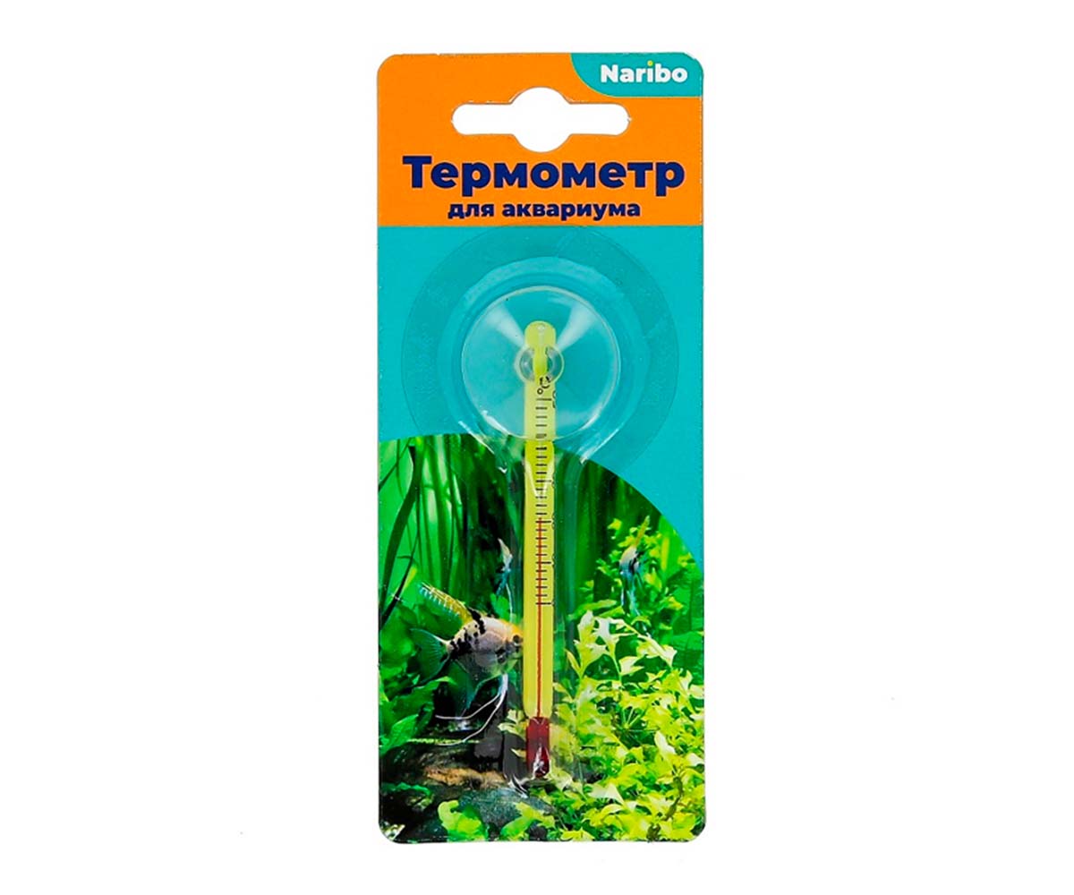 Термометр Для Аквариума Naribo (Нарибо) Стеклянный Тонкий На Присоске 8см Nr-662845