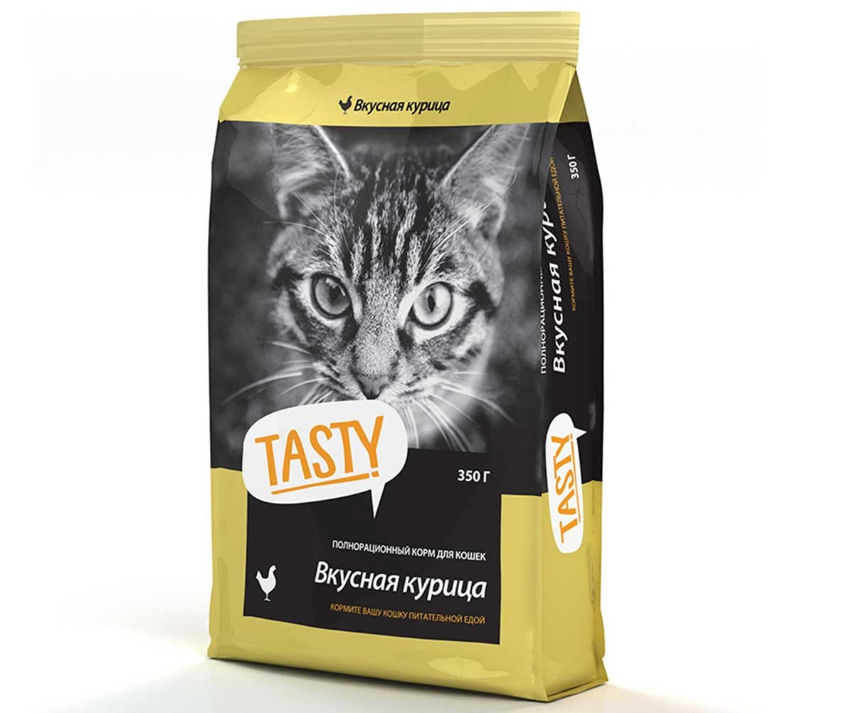 Сухой Корм Tasty (Тэсти) Для Кошек Курица 350г (1*18)