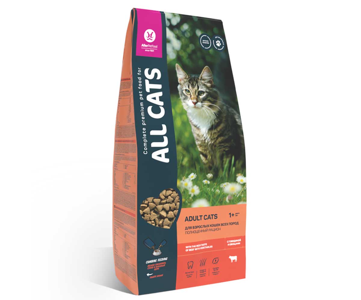 Сухой Корм All Cats (Олл Кэтс) Для Кошек Говядина и Овощи 2,4кг (1*5)