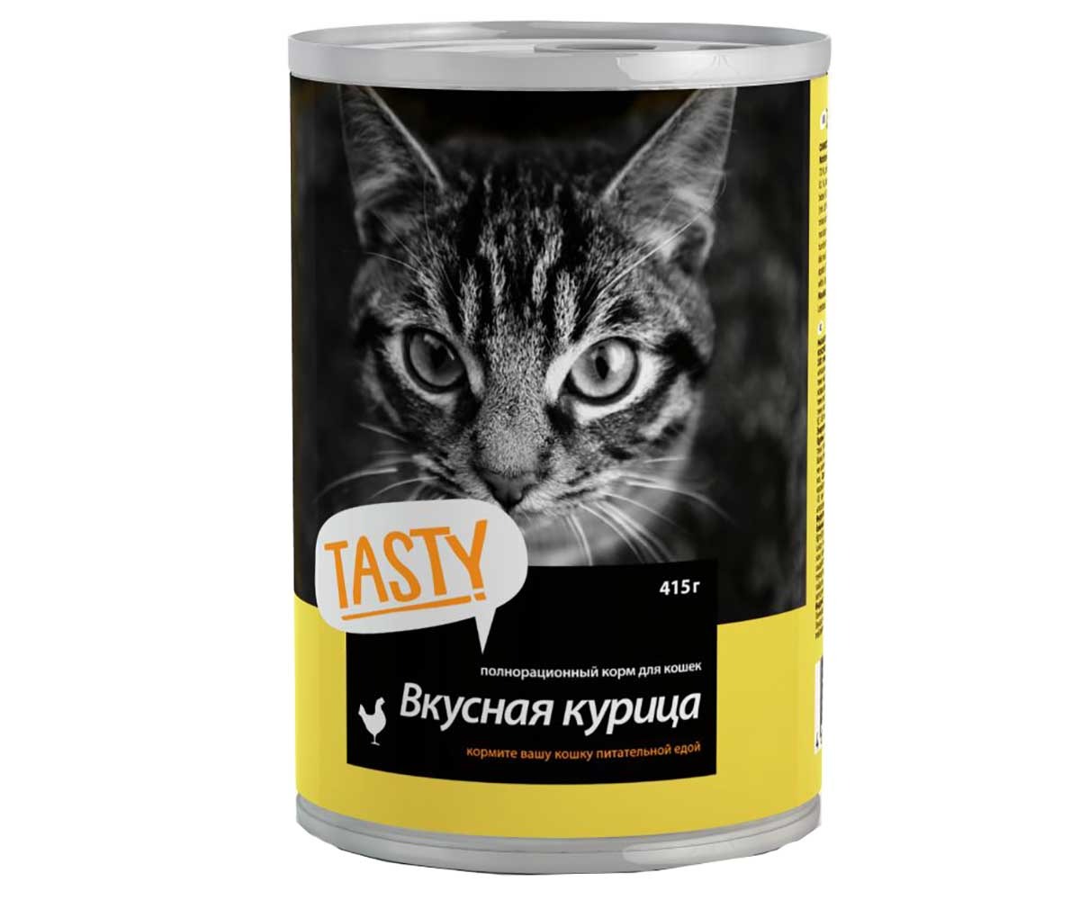Консервы Tasty (Тэсти) Для Кошек Курица в Соусе 415г (1*12)