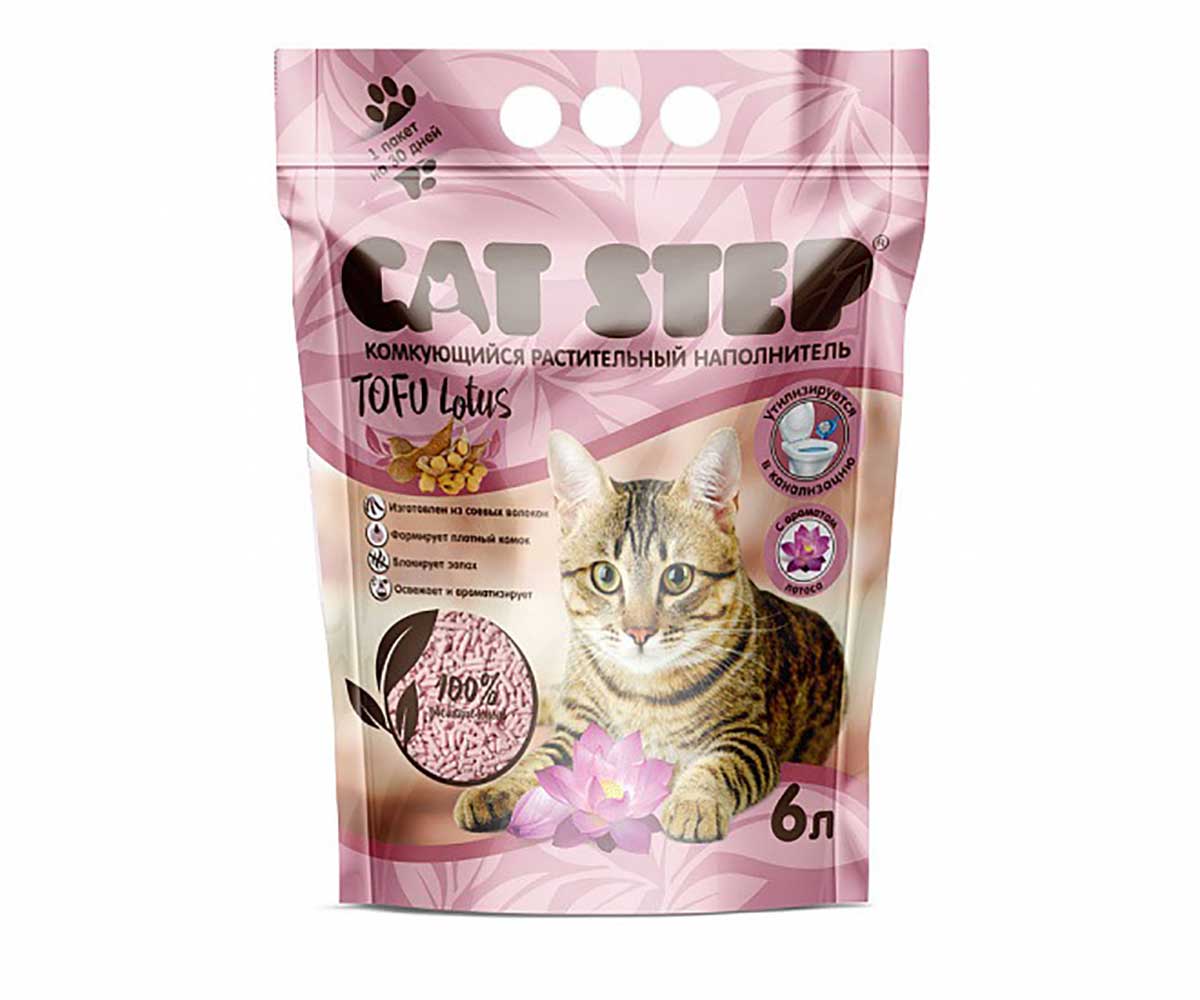 Наполнитель Для Кошачьего Туалета Cat Step (Кэт Стэп) Tofu Lotus 6л Комкующийся Растительный 20333006