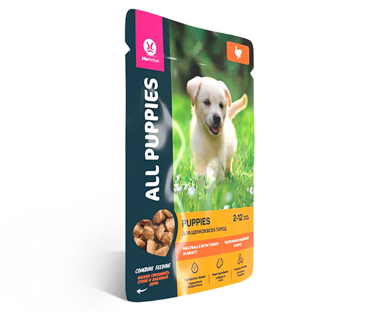 Консервы Для Щенков All Puppies (Олл Паппис) Тефтельки с Индейкой в Соусе 85г