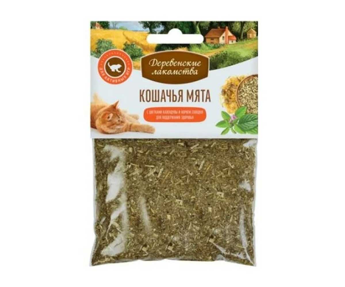 Деревенские Лакомства Кошачья Мята Календула/Корень Солодки 15г 72970032