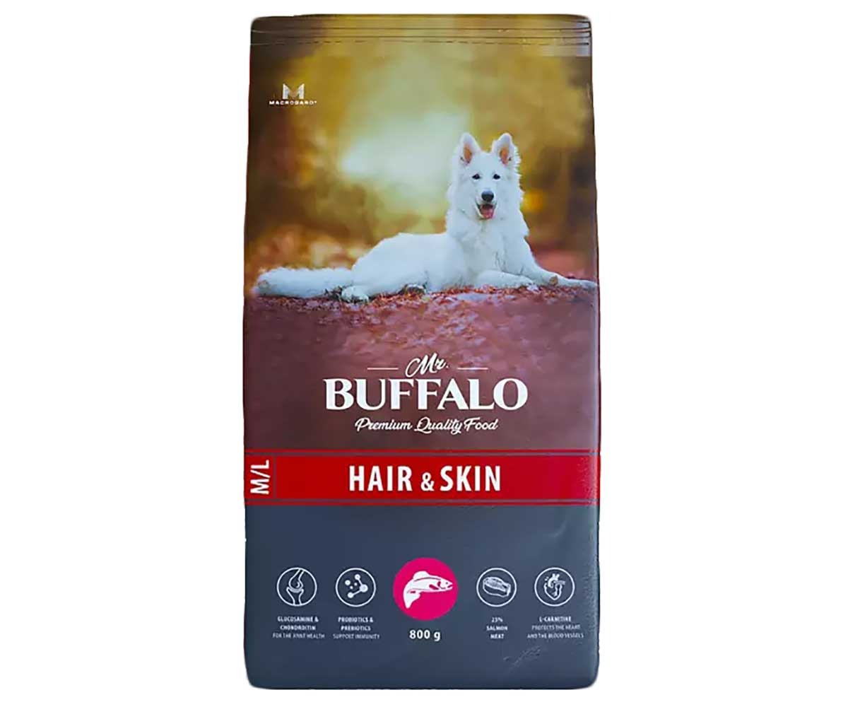 Сухой Корм Mr.Buffalo (Мистер Буффало) Для Собак Средних и Крупных Пород Для Кожи и Шерсти Лосось 800г B135