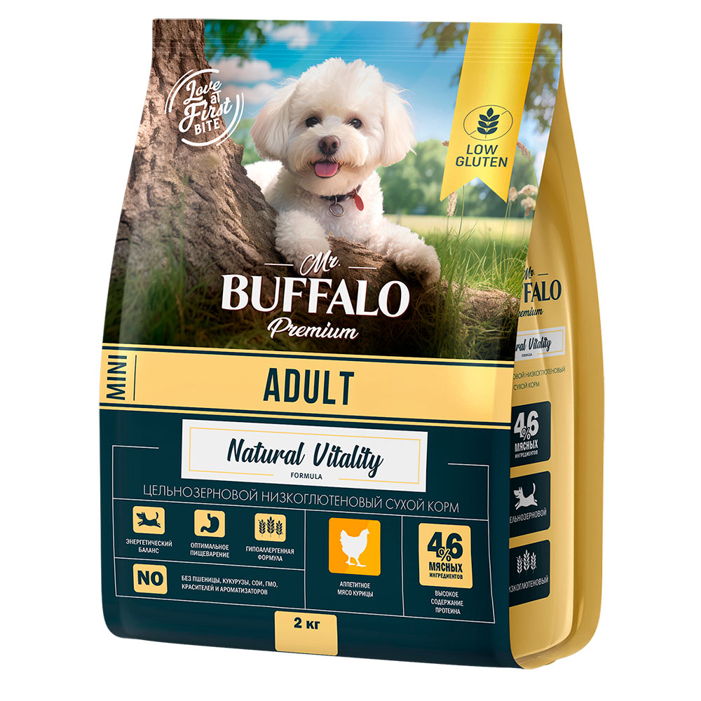 Сухой Корм Mr.Buffalo (Мистер Буффало) Для Собак Мелких Пород Курица Adult Mini 2кг B126