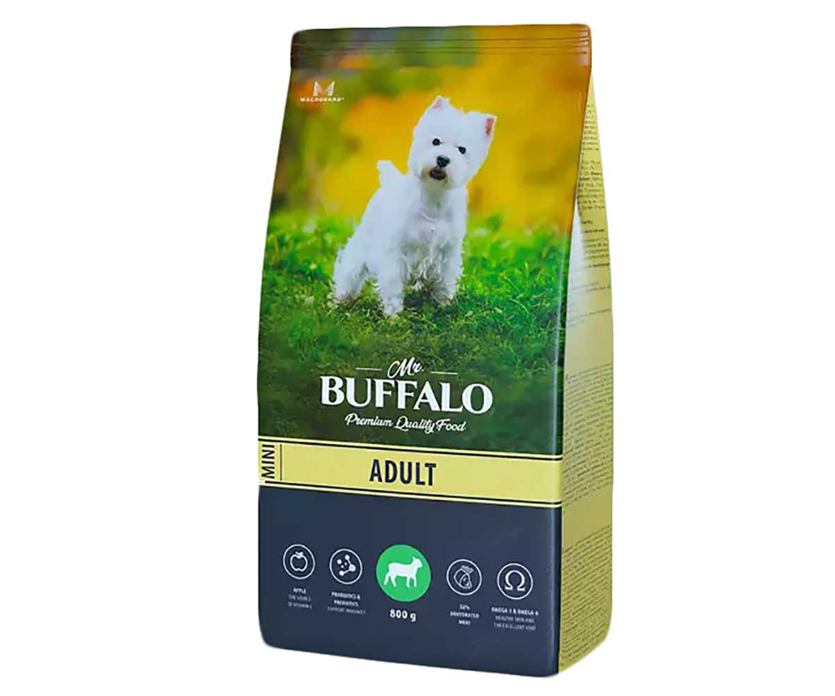 Сухой Корм Mr.Buffalo (Мистер Буффало) Для Собак Мелких Пород Ягненок Adult Mini 800г B127