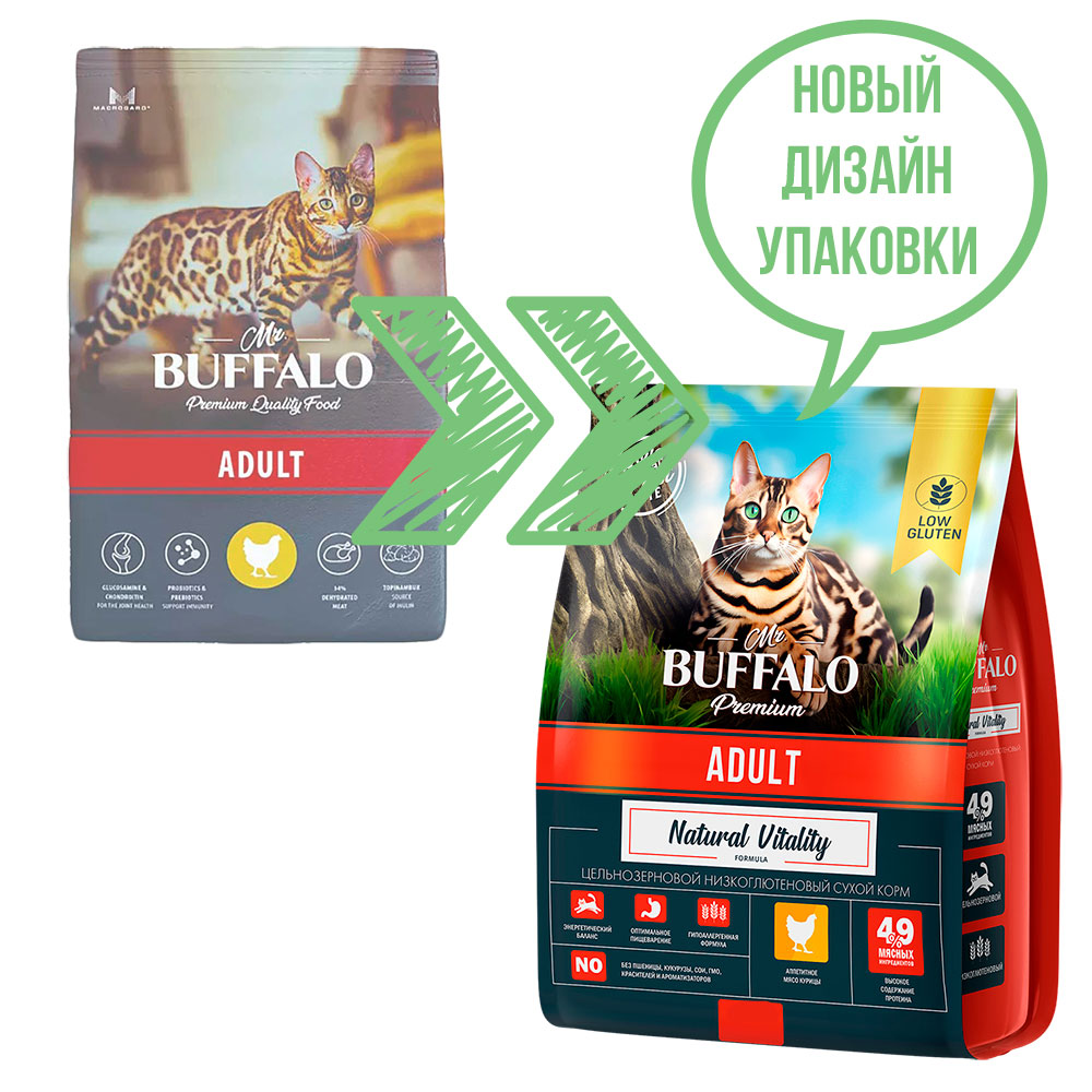 Сухой Корм Mr.Buffalo (Мистер Буффало) Для Кошек Курица Adult 10кг B106