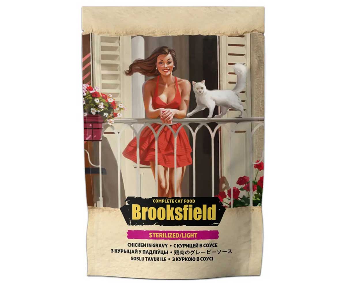 Влажный Корм Brooksfield (Бруксфилд) Для Стерилизованных Кошек Курица в Соусе Sterilized/Light Cat Chicken 85г 5657004 (1*22)