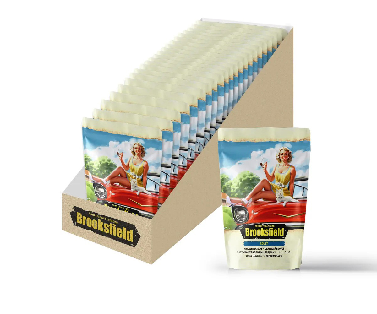 Влажный Корм Brooksfield (Бруксфилд) Для Кошек Курица в Соусе Adult Cat Chicken 85г 5657002 (1*22)