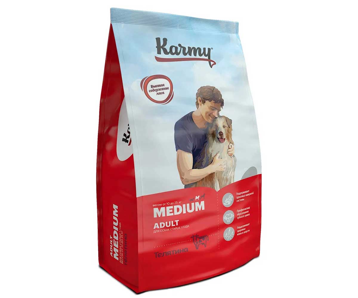 Сухой Корм Karmy (Карми) Для Собак Средних Пород Телятина Medium Adult Veal 14кг 7870