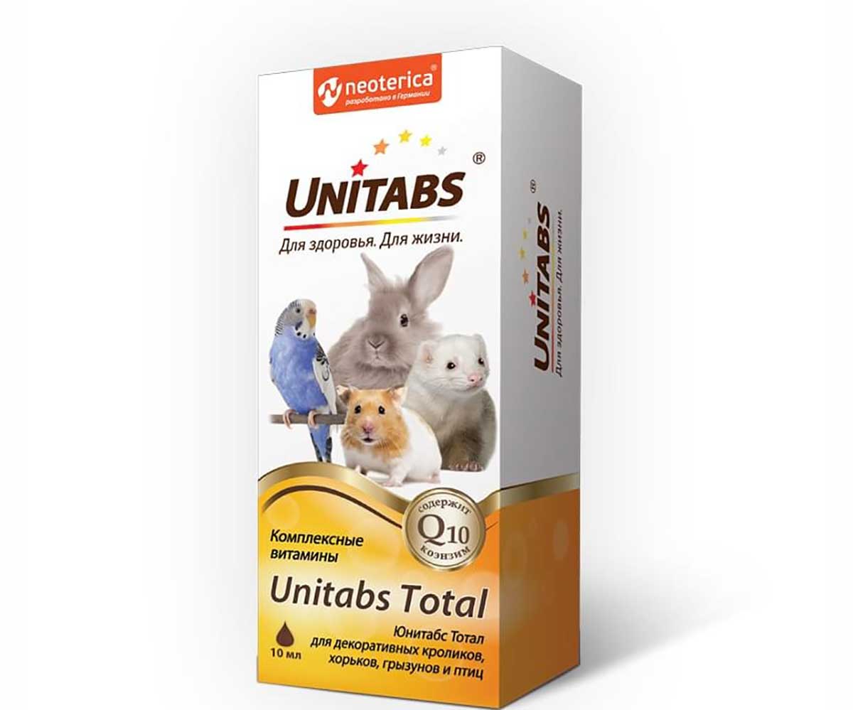 Unitabs (Юнитабс) Total Комплексные Витамины Для Кроликов, Птиц и Грызунов 10мл U312