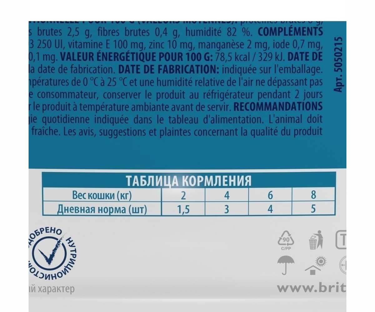 Влажный Корм Brit (Брит) Для Стерилизованных Кошек Перепелка в Желе Premium 85г (1*24) 5050215