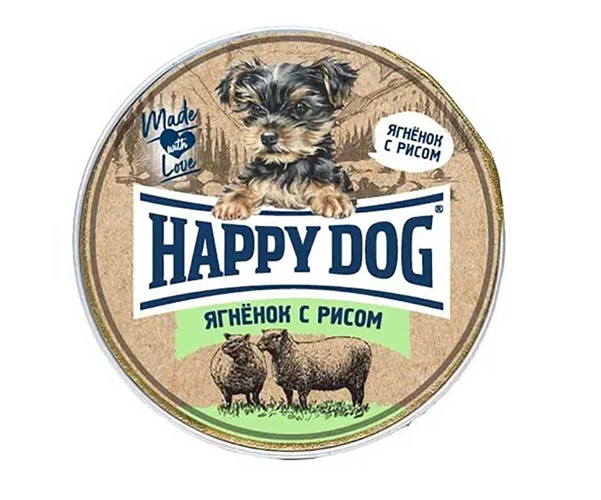 Консервы Happy Dog (Хэппи Дог) Для Собак Мелких Пород с Чувствительным Пищеварением Ягненок и Рис Паштет Natur Line 125г 72253