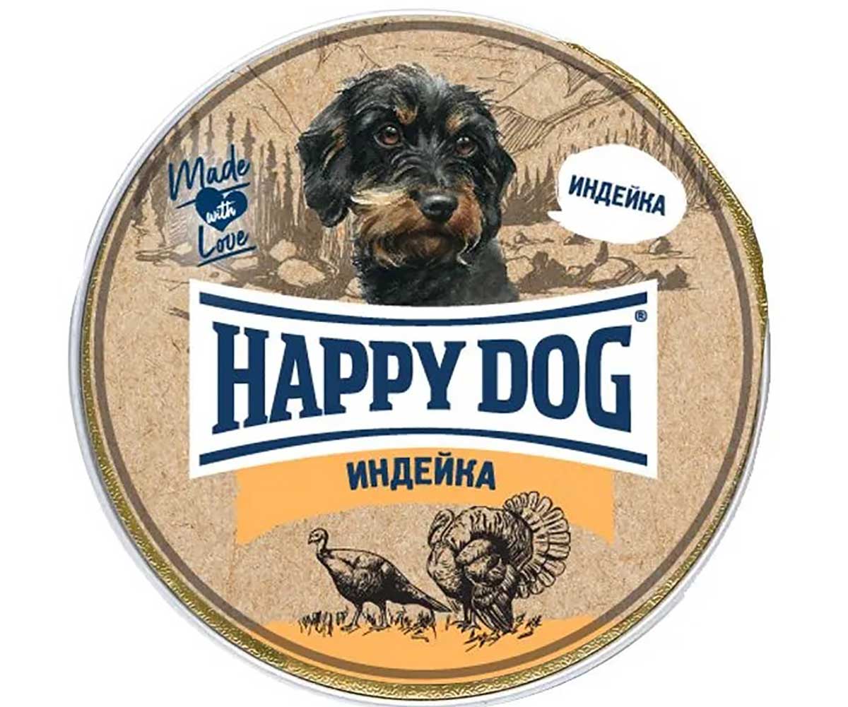 Консервы Happy Dog (Хэппи Дог) Для Собак Мелких Пород с Чувствительным Пищеварением Индейка Паштет Natur Line 125г 72255