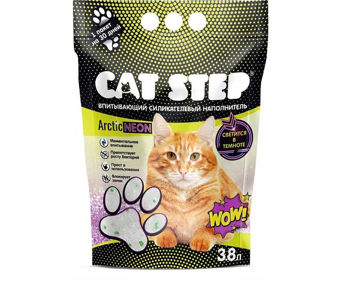 Наполнитель Cat Step (Кэт Степ) 3,8л Arctic Neon Силикагель 20363021